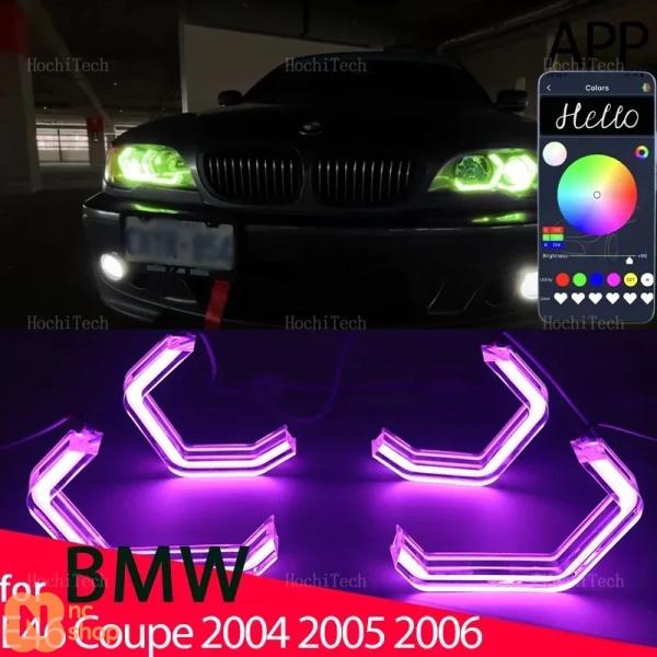 【並行輸入品】 BMW E46 クーペ カブリオレ ファイスティル 2004-2006用 RGBカラフルエンジェルアイズリングLED M4スタイルAPPコントロ