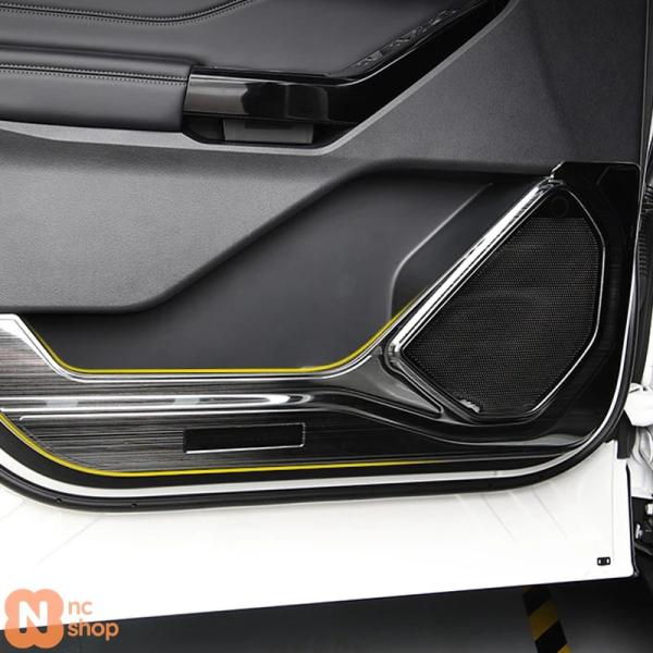 【並行輸入品】 8個セット スステンレス 製インナードアパネルカバー オーディオスピーカーステッカー フォード エクスプローラー 2020-23