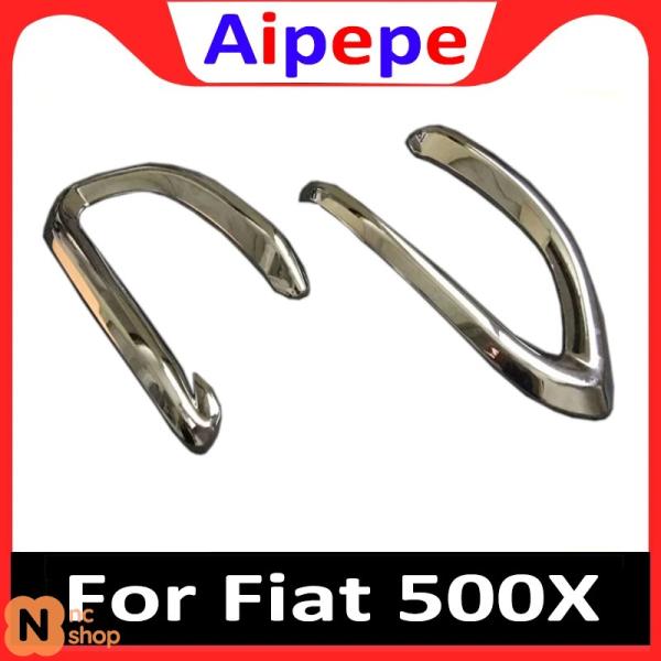 【並行輸入品】 フィアット 500X 2015-18 クローム フロント フォグランプ ランプ カバー トリム フォグランプ ガーニッシュ ストリップ バンパー