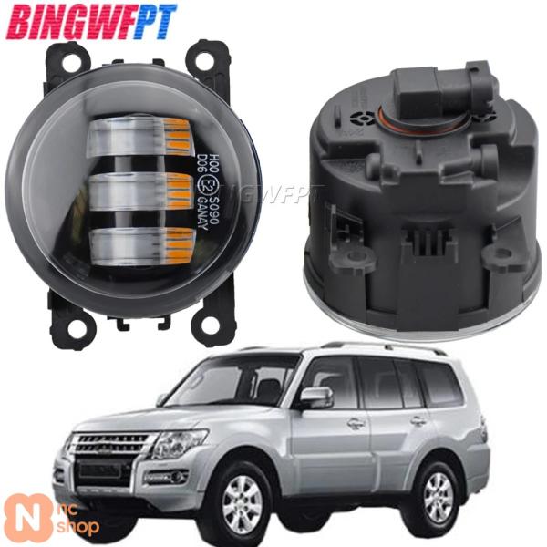 【並行輸入品】三菱パジェロ 4 IV V8_W V9_W 2007-15 フォグランプカー LED フォグランプアセンブリ エンジェルアイ デイタイムランニング
