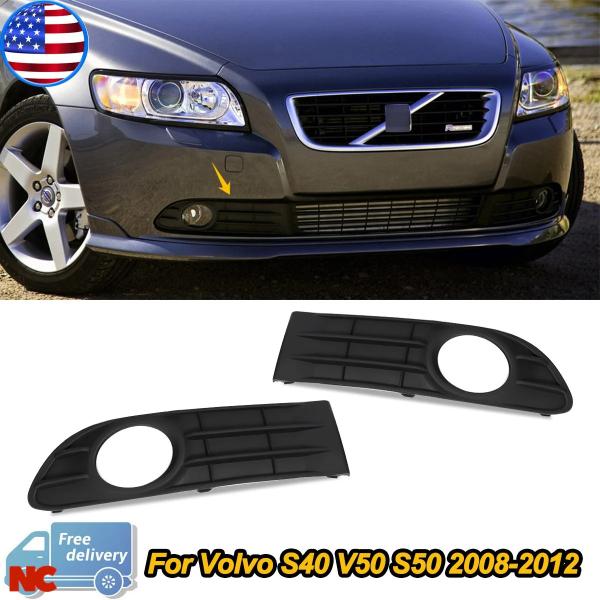 並行輸入品 フロントバンパーフォグランプグリル ボルボ S40 V50 S50 2008-2012 フォグランプカバーシェードベゼルグリルメッシ