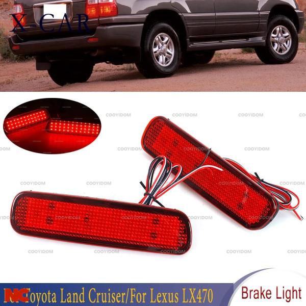 並行輸入品 トヨタ ランドクルーザー 100 LC100 レクサス LX470 1998-2007 用 LED リアバンパーリフレクター フォグランプ