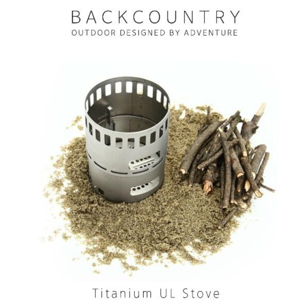 【商品】Backcountry チタニウム UL ストーブ【サイズ】使用時：直径94*高さ120mm収納時：直径94*高さ72mm【素材】チタン【セット】本体・専用ポーチ【重量】110g【特徴】110gと軽量で、熱変形が生じず、チタン製で錆...