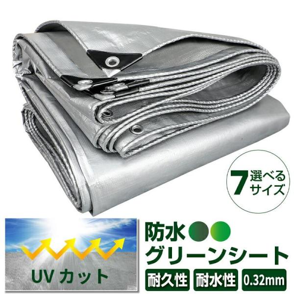 防水シート 厚手 ブルーシート グリーン シルバー 2m?5m対応 7サイズ展開 ハトメ付き 屋外 キャンプ 農業用 工事用 多用途