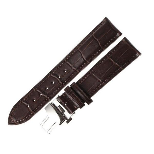 腕時計 交換バンド ベルト Dバックル 14mm 16mm 18mm 20mm 22mm 24mm バネ棒2本＋工具付（茶）