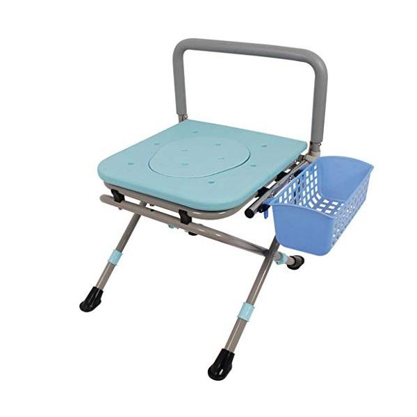 バスチェア 多機能古いトイレシートチェア折りたたみ椅子妊娠中の女性のトイレポータブルモバイルトイレ便 色 バスチェア Carbon 浴室用具 Steel