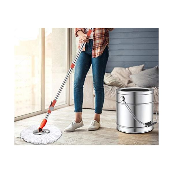 Liufs モップヘッド 洗濯ワンピースオールスチールステンレススチール回転モップバケツシングルバレルタッピング複数モップヘッド 掃除用具 Size 2 フロアワイパー Ne07tyj724q ニアサイドモール