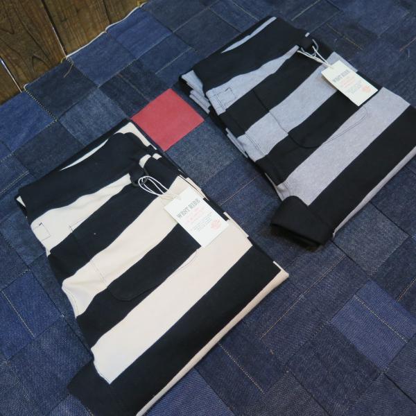 【美品】ウエストライド ボーダーロング　パンツ　 ネイビー×ホワイト　W34 ウエストライド】 ヘヴィボーダー ロングパンツ WEST RIDE 日本