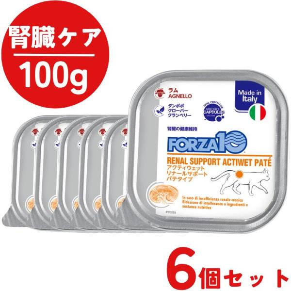 フォルツァ10 猫 アクティブライン アクティウェット リナール ラム 腎臓ケア 慢性腎不全猫用 療法食 ウェットフード 100g 6個