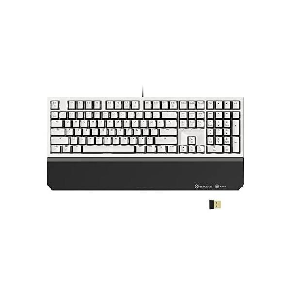 Hexgears X5 Mechanical Gaming Keyboard 108 Keys, Kailh Box Rose Red Switch Wired/Wireless 2.4G Dual Mode with White LED Backlit and Ergonomic 並行輸入 Hexgears X5 Mechanical Gaming Keyboard 108 Keys, Kailh Box Rose Red Switch Wired/Wireless 2.4G Dual Mode with White LED Backlit and Ergonomic 並行輸入