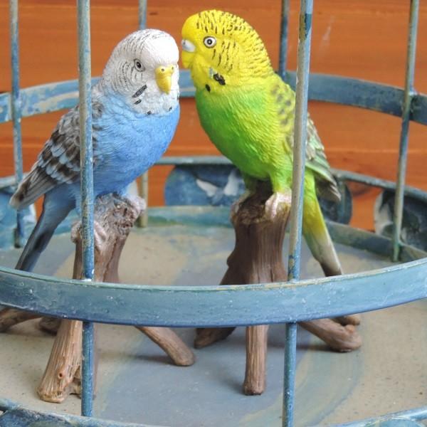 セキセイインコペア 小 ギフトに ラッピング無料 ガーデンオーナメント 置物 カワイイ 小鳥 オブジェ N143 インテリア 雑貨 癒し 飾り K0012 花 ル パルテール Yahoo ショップ 通販 Yahoo ショッピング