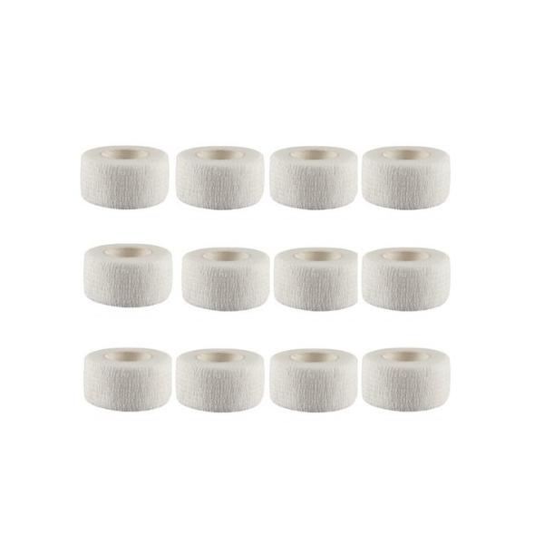 【商品仕様】●サイズ（約）：【2.5cm×4.5m】●セット内容：12巻+ かわいいおまけ1個●素材：不織布【自己粘着性の包帯】伸縮性と自己粘着性があり、包帯同士がくっつくので巻きやすく、手で切れるのでハサミが必要ありません。【快適】伸縮性...