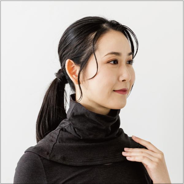 【テラビューティー ネックウォーマー 究極のパワーストーンといわれるテラヘルツ人工鉱石を配合した繊維を使用して製品に関するすべての工程を日本国内で行っております。】