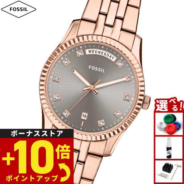 （ノベルティー付き）フォッシル FOSSIL 腕時計 レディース SCARLETTE 三針デイデイト ローズゴールド ES5459