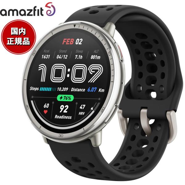 アマズフィット AMAZFIT スマートウォッチ Active 2 ブラックシリコン 腕時計 SP170073-C226