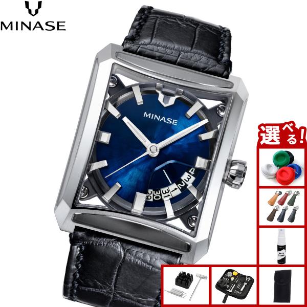 MINASE（ミナセ） 腕時計 メンズ 自動巻き SEVEN WINDOWS レザーモデル