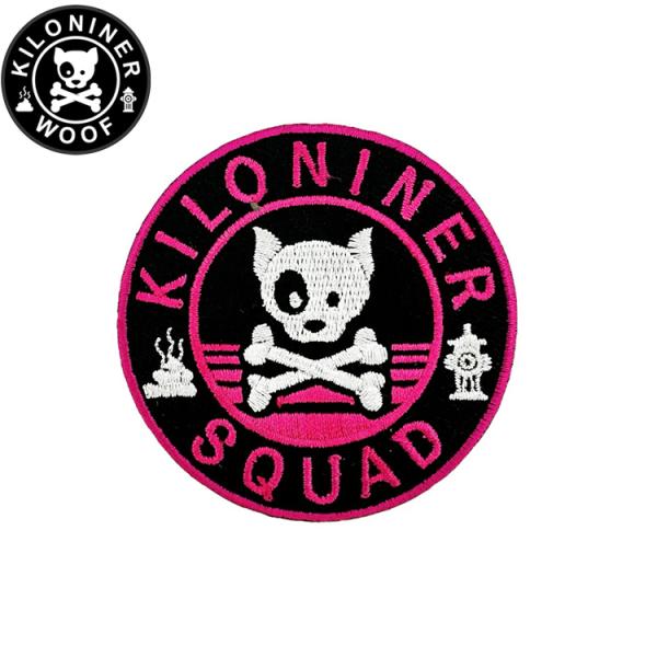 キロナイナー カスタマイズ用パッチ Dog and Crossbones Patch Pink/Black ワッペン