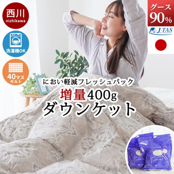 西川（nishikawa） 羽毛肌掛け布団 シングル グースダウン90％ 増量