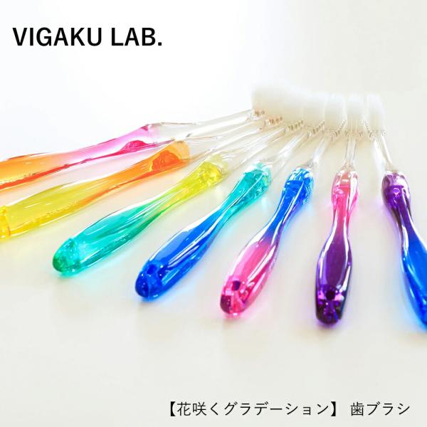 花咲くグラデーション 歯ブラシ 日本製 ビガクラボ フラワーシリーズ VIGAKU LAB. クレンジングブラシ 爆買
