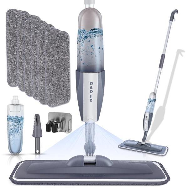 他サイト： 6枚付きDARISHMスプレーモップ 拭き掃除 回転 モップ フロアモップ 水 床掃除 モップ 水拭き360ml 大容量 乾湿両用の商品画像