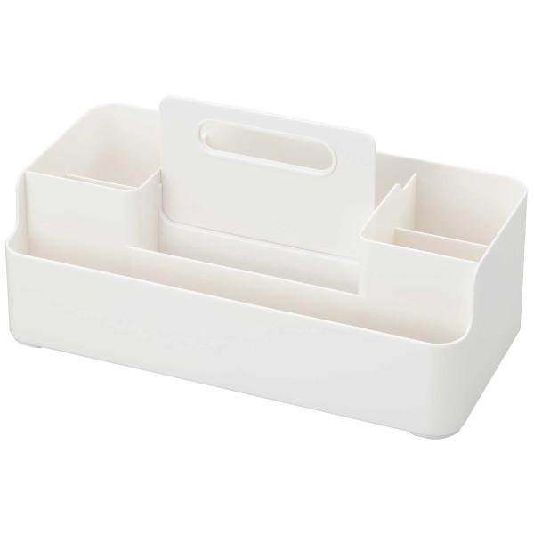 他サイト： サンカ ツールピット 卓上収納 Lサイズ ホワイト 幅31.6x奥行15.7x高さ10.6cm スライド式ハンドル付き 積み重ね可能 メイクボッの商品画像