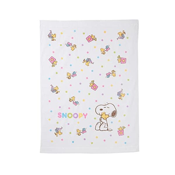 他サイト： nishikawa  西川 スヌーピー ベビータオルケット 85×115cm 洗える 綿100% ドット柄 日本製 ホワイト WR5224000の商品画像