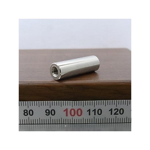M4 用 黄銅 スペーサー 両メネジ 丸型 内径4mm 外径8mm 長さ25mm 4個入 真鍮 ニッケルメッキ ネジカラー