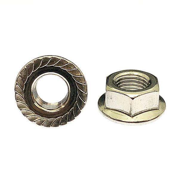 サイズ：ネジUNF3/8-24山、二面幅9/16(約14.2mm)、厚さ9mm、フランジ径19mm素材：ステンレス入数：2個特徴：オートバイのパーツの取付け等に。特に振動でネジが緩みやすい箇所に。