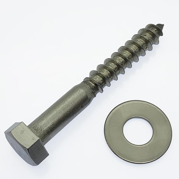 ステンレス 六角コーチ ボルト 径12mmx長さ 90mm 2個入 木工用 ステンレス 六角コーチ ボルト 径12mmx長さ 90mm 2個入 木工用