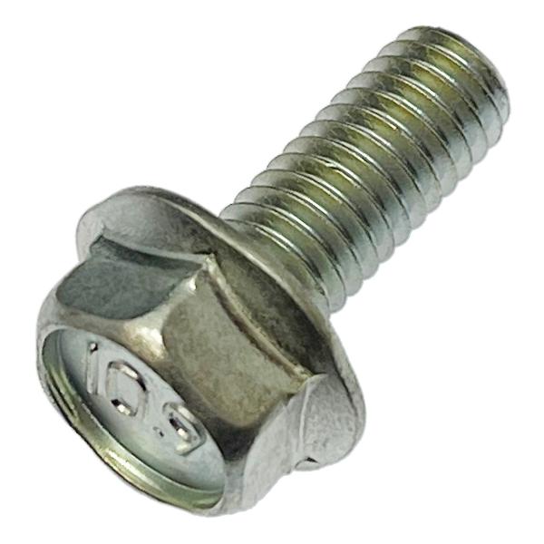 バイク用 鉄 SCM435／三価ホワイト 高強度 フランジ ボルト M6 ピッチ1.0 [並目] 長さ15mm 2本入 強度10.9