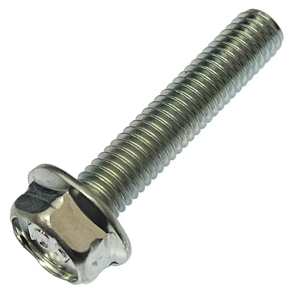バイク用 鉄 SCM435／三価ホワイト 高強度 フランジ ボルト M6 ピッチ1.0 [並目] 長さ30mm 2本入 強度10.9