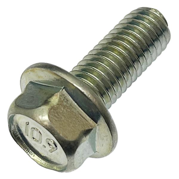 バイク用 鉄 SCM435／三価ホワイト 高強度 フランジ ボルト M8 ピッチ1.25 [並目] 長さ20mm 2本入 強度10.9