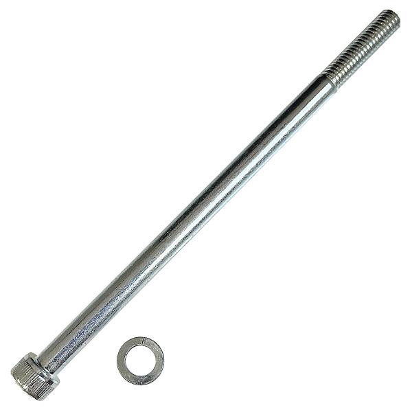 バイク用 SCM435／ユニクロメッキ 強度10.9 六角穴付 キャップ ボルト M8 ピッチ1.25 [並目] 半ネジ (長さ150mm 2本入) ゆるみ止めワッシャー付