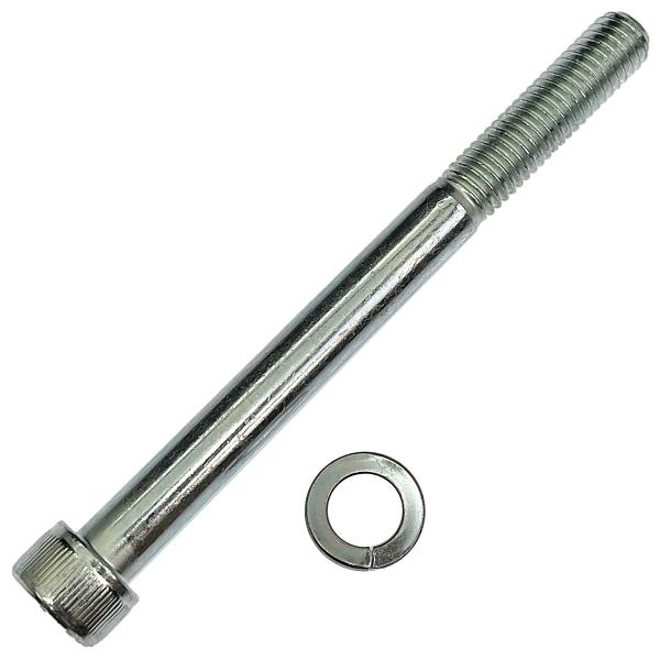 バイク用 SCM435／ユニクロメッキ 強度10.9 六角穴付 キャップ ボルト M8 ピッチ1.25 [並目] 半ネジ (長さ90mm 2本入) ゆるみ止めワッシャー付