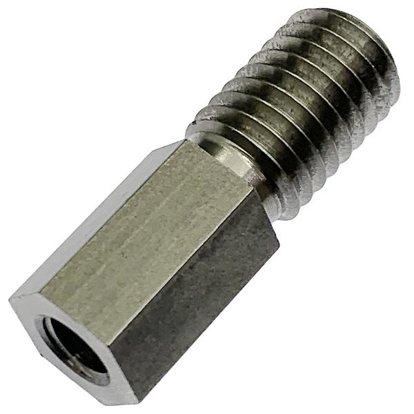 ステンレス ネジ径変換 六角 つなぎ スペーサー 1個入 (オネジ M10-P1.5 長さ16mm ＋ メネジ M6-P1.0 長さ15mm)
