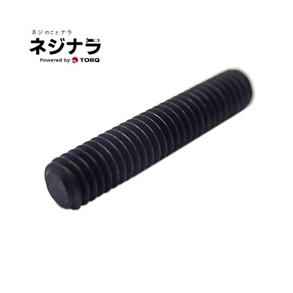 先が平らなホーローセットです。締め付ける部材をいためない為、繰り返し使用する場合に主に使用されます。六角頭付き止めねじ、いもねじ、セットスクリューなどと呼ばれます。