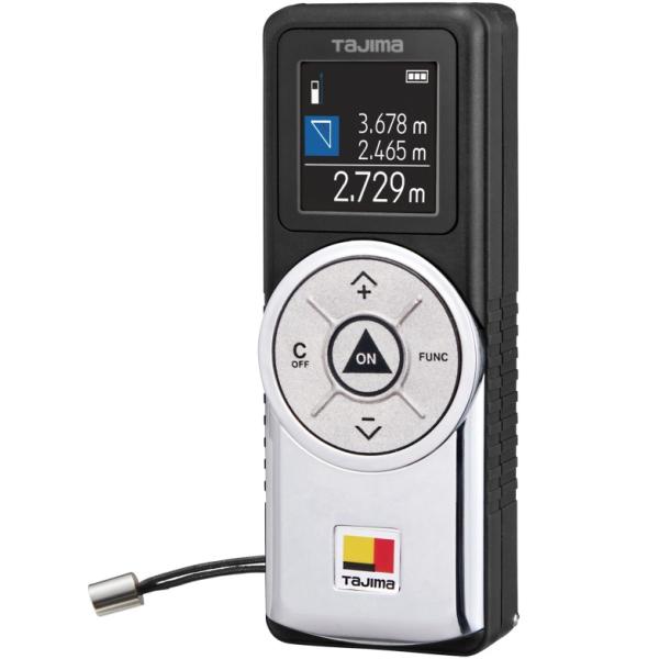 セフ着脱式レーザー距離計設計・施工で仕様頻度の高い機能を搭載ワンフィンガーで操作できる集中コントローラ採用文字が大きくて見やすいバックライト付ディスプレイ胸ポケットにも入るコンパクト設計表示画面自動回転機能可動エンドピースカラーディスプレイ...
