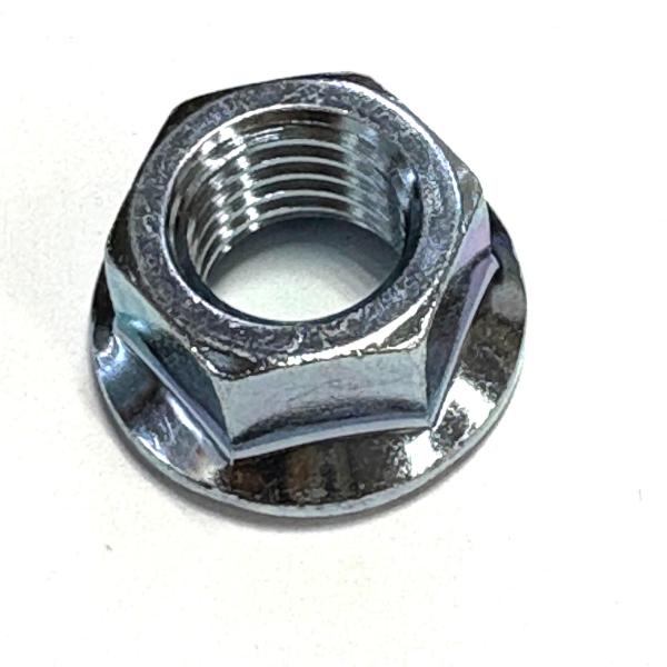 M12 P=1.25(細目ピッチ)フランジナット 鉄/電気亜鉛メッキ(ユニクロ)品車やバイクでよく使われるM12 P=1.25細目ピッチ小型規格平径(レンチサイズ)17mm/フランジ径24mm/全高11mmP=1.25細目ピッチですのでボル...