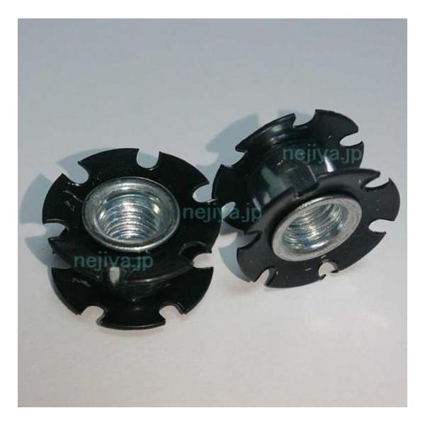 パイプ用インサートナット！スパイダーナット　M10X29溶接不要！丸ボス代替に！溶接できないアルミパイプにも！専用打ち込み棒で打ち込むだけでかんたん施工できるスパーダーナットです！材質・バネ部：バネ鋼 黒染め・ナット部：低炭素鋼 ユニクロメ...