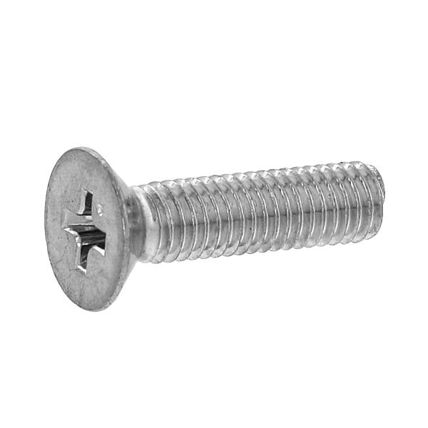 鉄/クロームメッキ (+) サラ小ねじ (全ねじ) M3 (太さ=3mm)×長さ=15mm　【 バラ売り ： 10本入り 】