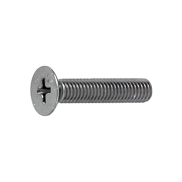 鉄 (+) サラ小ねじ (全ねじ) M6 (太さ=6mm)×長さ=45mm　【 バラ売り ： 10本入り 】