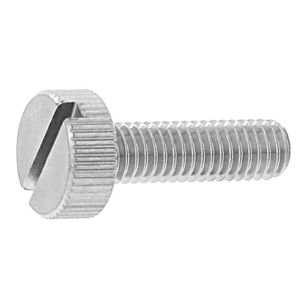 ステンレス(黒染め) (-)平頭 ローレットビス M4 (太さ=4mm)×長さ=12mm　【 バラ売り ： 2本入り 】