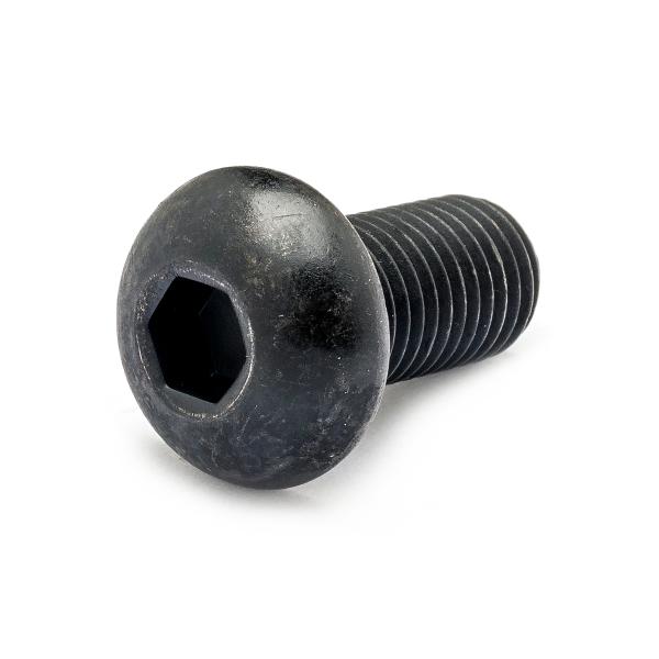 高強度の鉄[SCM435](黒染加工) ボタンキャップ (細目・全ねじ) M10 (太さ=10mm)×長さ=35mm <ピッチ:1.25> 【 バラ売り ： 3本入り 】