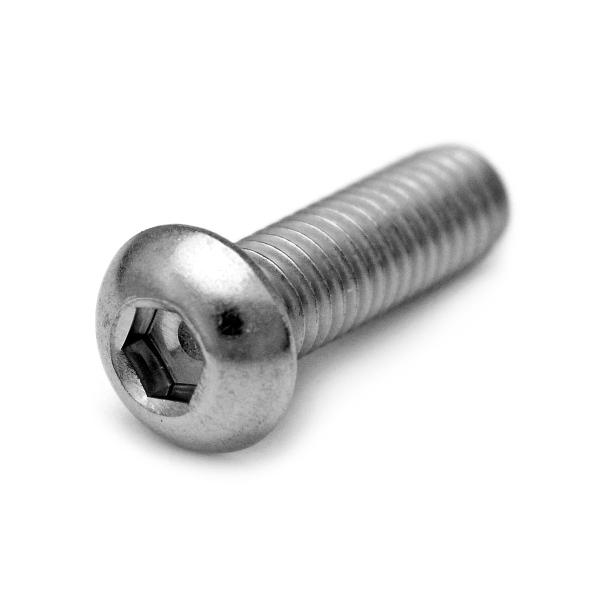 高強度の鉄[SCM435]/ニッケル ボタンキャップ (全ねじ) M4 (太さ=4mm)×長さ=12mm　【 バラ売り ： 10本入り 】