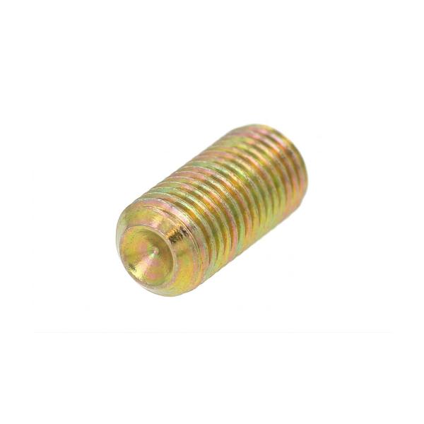 高強度の鉄[SCM435]/クロメート(黄褐色メッキ) ホーローセット (くぼみ先) M2 (太さ=2mm)×長さ=2mm　【 バラ売り ： 10本入り 】