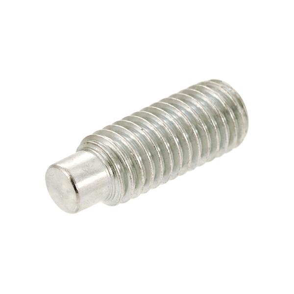 高強度の鉄[SCM435]/三価ホワイト ホーローセット (棒先) M5 (太さ=5mm)×長さ=16mm　【 バラ売り ： 5本入り 】