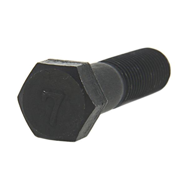 鉄(黒染加工) [小形] 7マーク 六角ボルト (細目・半ねじ) M12 (太さ=12mm)×長さ=90mm <ピッチ:1.25> 【 バラ売り ： 1本入り 】