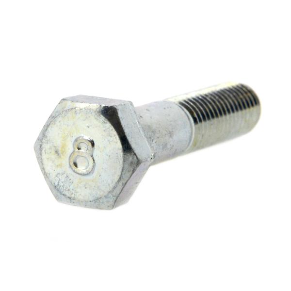 鉄/三価ホワイト 8マーク 六角ボルト (半ねじ) M8 (太さ=8mm)×長さ=45mm　【 バラ売り ： 4本入り 】
