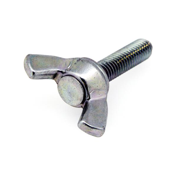鉄/シルバーメッキ 冷間蝶ボルト [2種] M8 (太さ=8mm)×長さ=15mm　【 バラ売り ： 4本入り 】