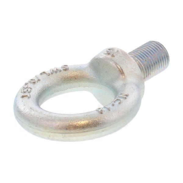 鉄/シルバーメッキ アイボルト (細目) M10 (太さ=10mm)用 <ピッチ:1.25> 【 バラ売り ： 1本入り 】